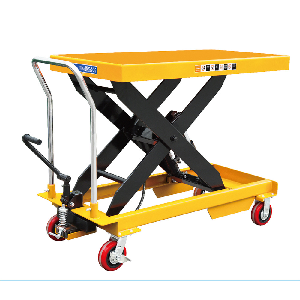 意姆手动移动式升降平台车 脚踏式小型液压升降手推周转车 可定制