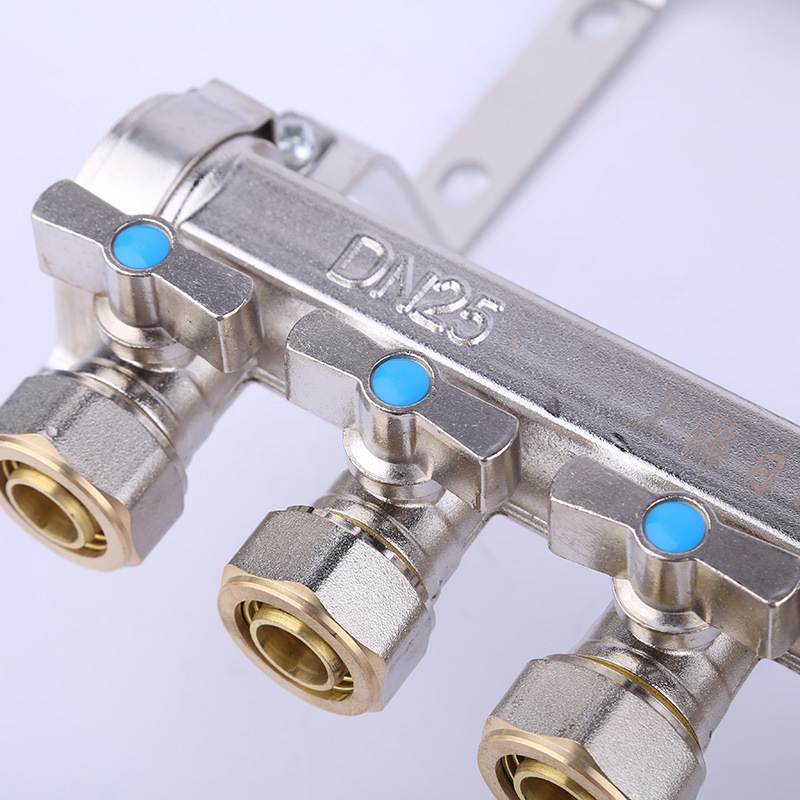 精品日丰全铜分集水器全铜锻压一体双阀2至10路pert地暖管分水器
