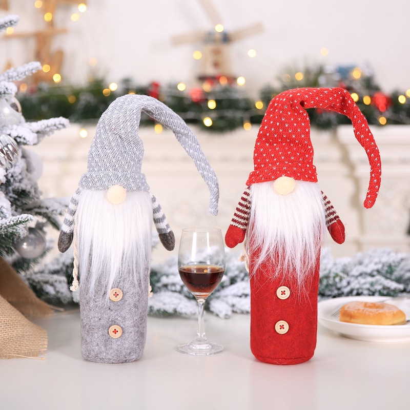 SOURCE Manufacturer Christmas Decoration Supplies Red Wine Bottle Champagne Set Christmas Forest Man Bottle Cover Hotel Dining Table Supplies
