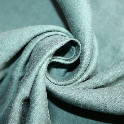 丝麻斜纯色新型布料 真丝交织服装面料 厂家直销现货批发