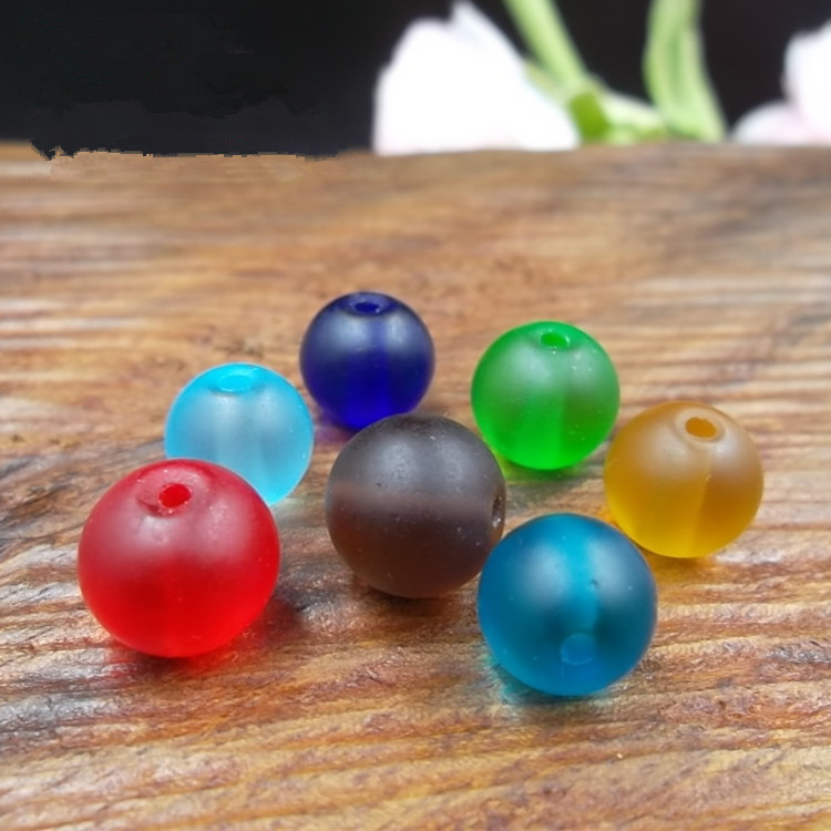 diy饰品配件 七色琉璃/玻璃圆珠 手串项链配饰 时尚车挂配饰