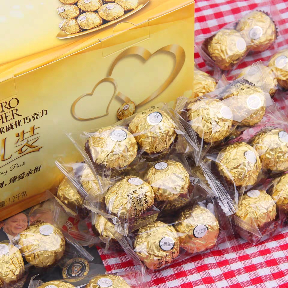 婚礼装费列罗2粒装金莎巧克力批发t2结婚喜糖费力罗糖果零食年货