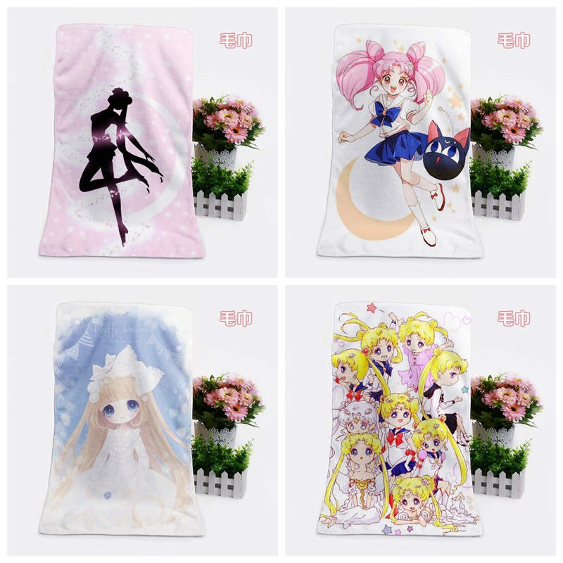 美少女战士 卡通动漫可爱萌萌哒浴巾沙滩巾毛巾面巾 可来图定制