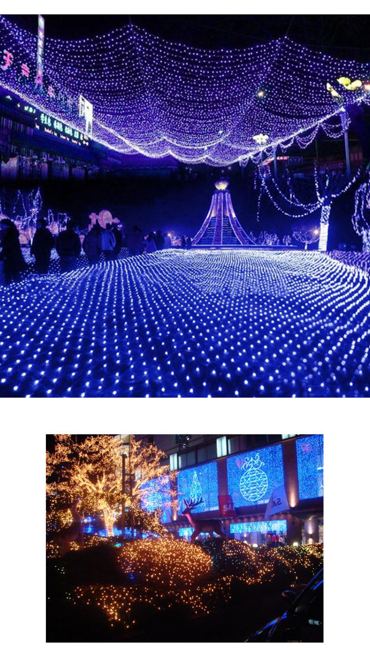 led渔网灯网灯串灯闪灯满天星星灯户外防水花园庭院节日装饰彩灯