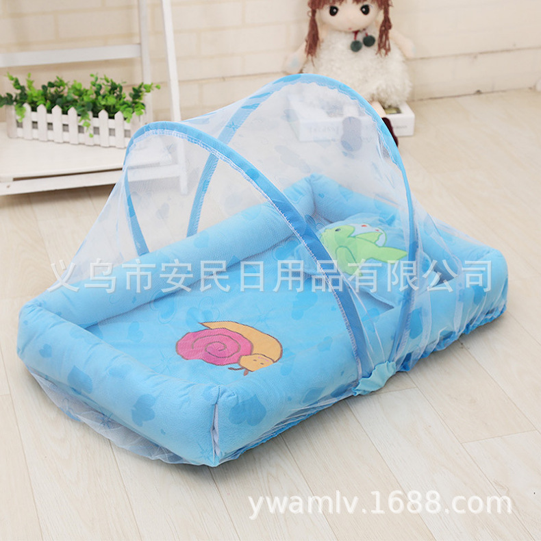 Factory Direct Sales Babies' Mosquito Net, Cartoon Mosquito Net Foreign Trade Cotton Baby Bed in Bed Newborn Uterus Bed Bionic