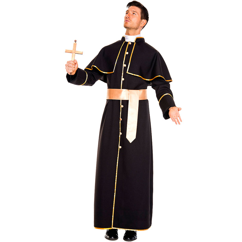 万圣节传道仕服装 话剧男修士玛利亚服装基督教神父教皇修女衣服