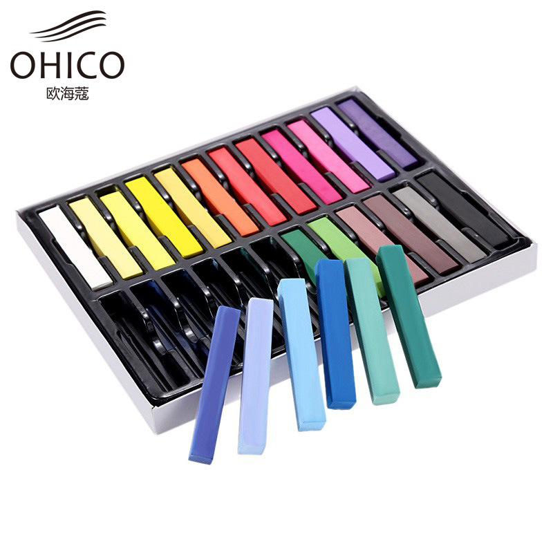 亚马逊出口一次性24色长款染发笔 临时彩色染发棒 沙龙染发用品