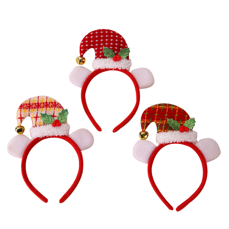 Christmas Headband Show Dress up Ornament Children's Gift Big Curved Hat Head Buckle Christmas Party Supplies Headband Wholesale