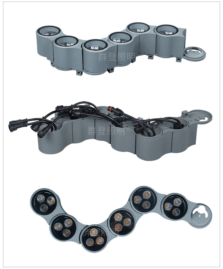 厂家定制市政工程亮化防水抱柱抱箍灯 新款自由拼接链式led抱树灯