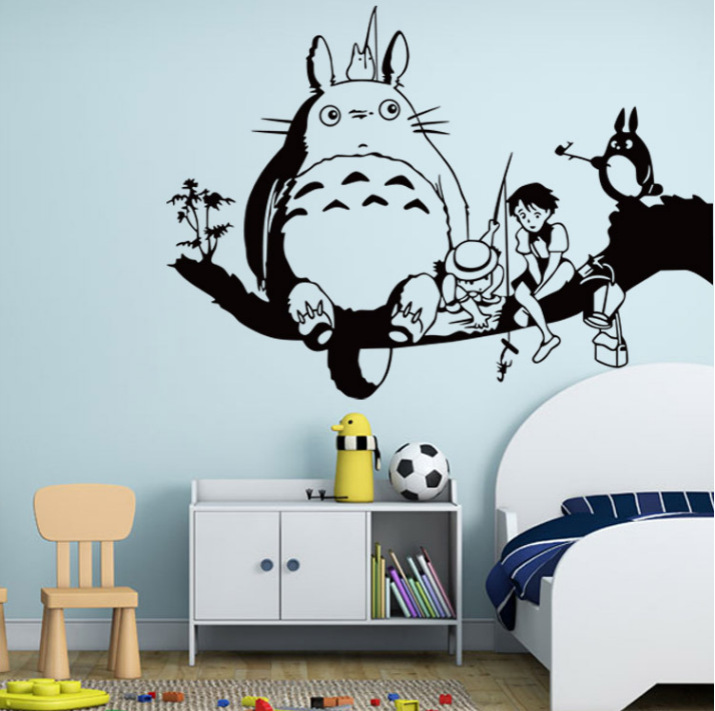 可爱龙猫客厅墙壁贴纸 vinyl wall decal sticker