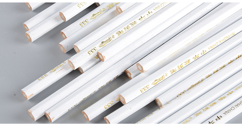 中华牌特种铅笔333白色hb特种铅笔粗芯50支装 裁剪笔白铅笔服装划