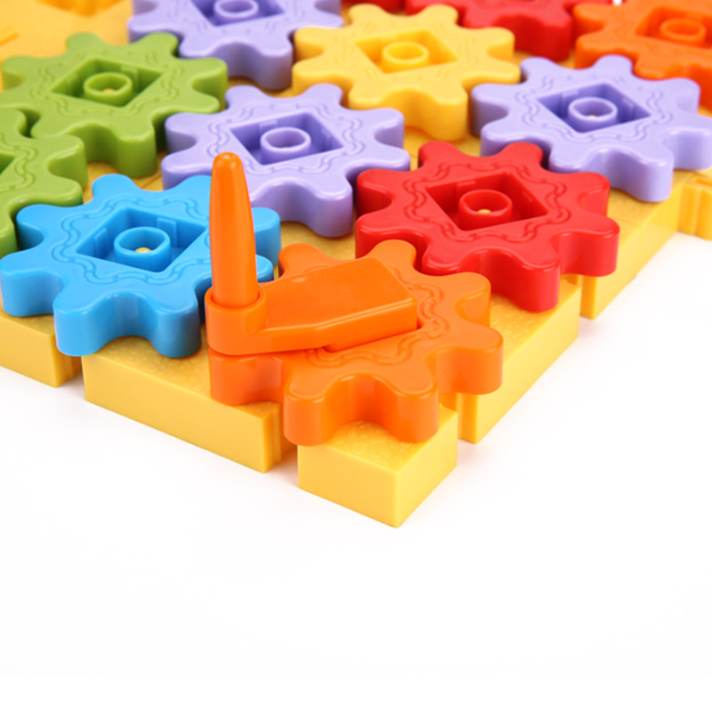 mobee莫贝儿童机械齿轮积木拼装玩具益智启蒙塑料拼图男女孩玩具