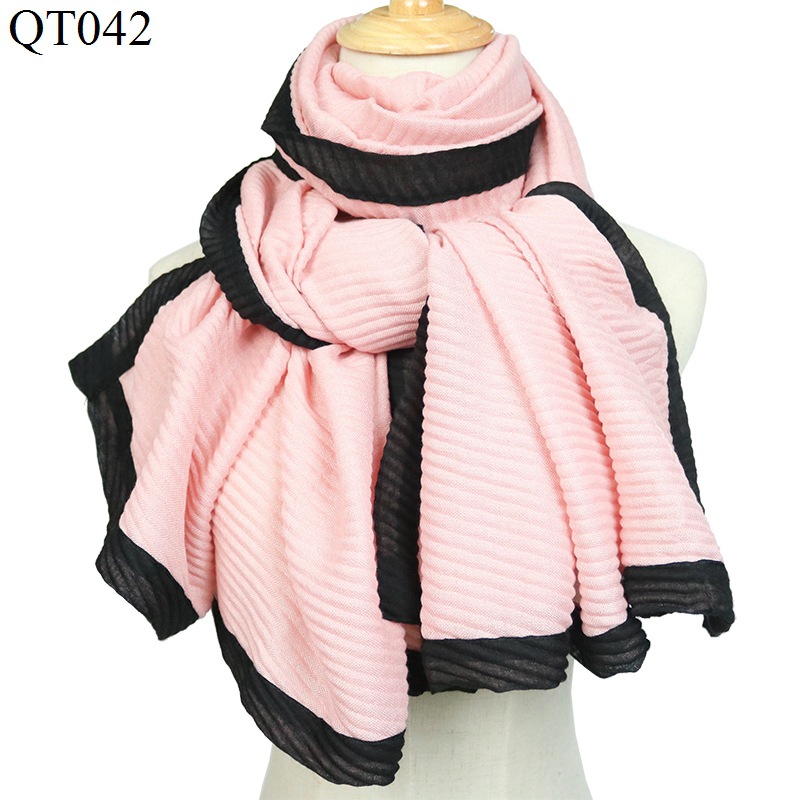 Special Clearance Autumn and Winter MiuMiu Bag Scarf Thickened Warm Cotton and Linen Crumpled Scarf Shawl Solid Color Scarf for Women