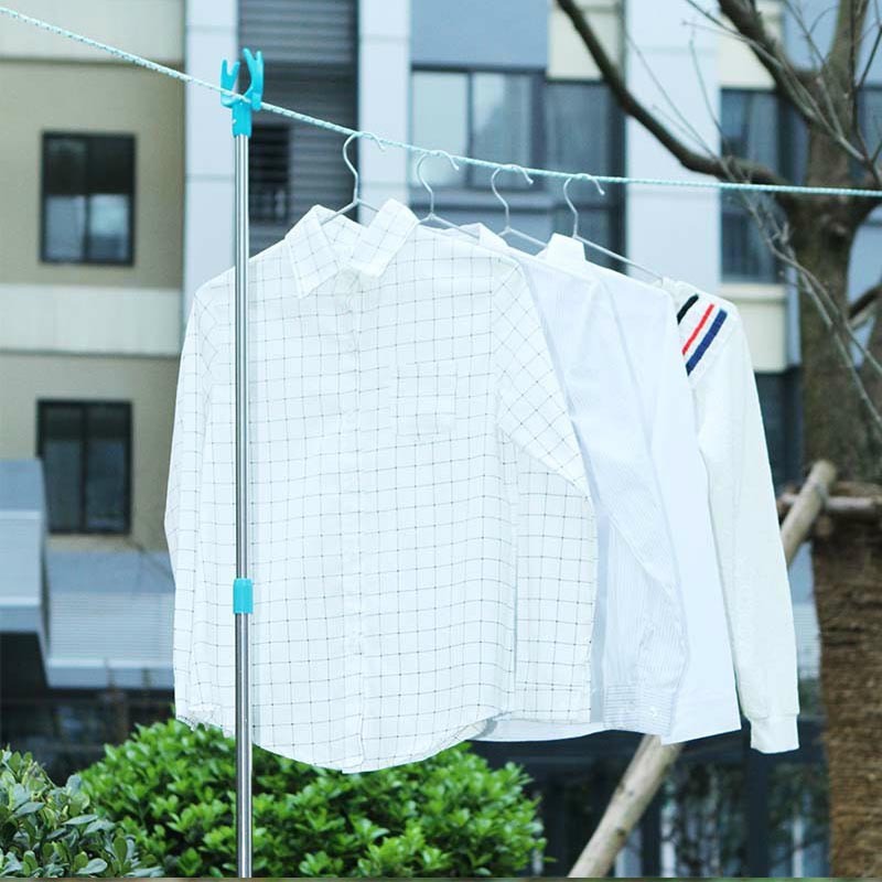 厂家直销家用不锈钢衣物晾衣杆阳台手动可伸缩便携式挑举衣晾衣叉