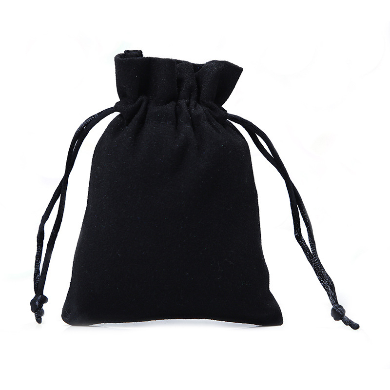 深圳厂家批发黑色绒布袋定制创意束绳袋布袋 包装环保珠宝首饰袋