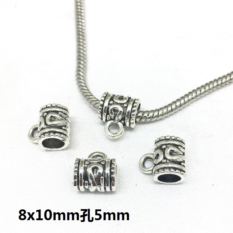 Diy Alloy Ornament Material Tibetan Silver Tee Hanging Head Bracelet Necklace Buckle Hanging Ring Spacer Beads Pendant Connection Elbow