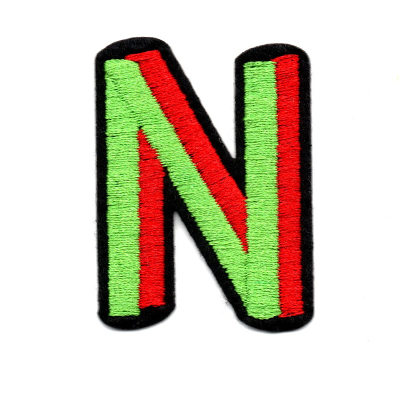 彩色卡通26英文字母布贴补丁贴布入园姓名刺绣装饰修记号时尚贴花