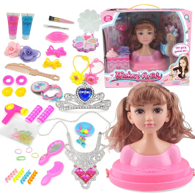 Fashion Dressing Doll Girls Playing House Toy Set Gift Box Girl Learn to Dress up Comb Hair Braid