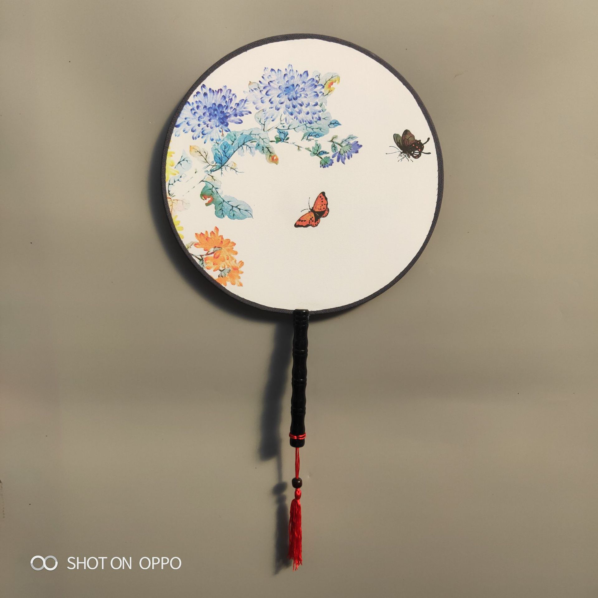 跨境电商 双面精品绢布团扇子 宫廷风扇 圆扇舞蹈旗袍走秀扇