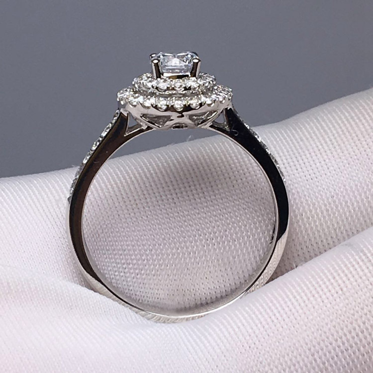 白18k金满天星戒托 定制30分50分1克拉gia裸钻结婚订婚钻石戒指