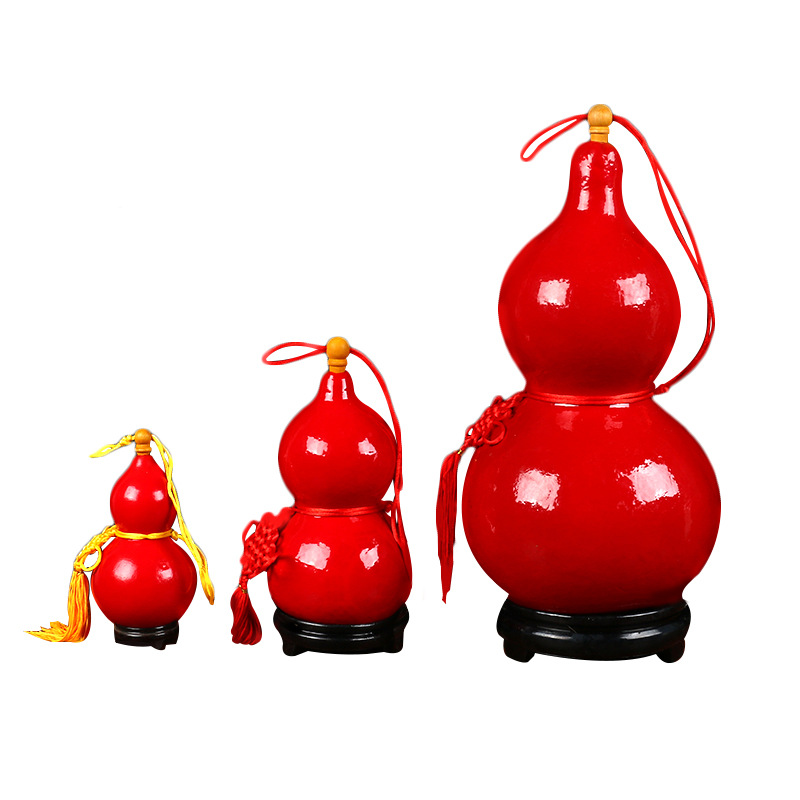厂家供应工艺葫芦 红葫芦创意挂件 大葫芦批发摆件