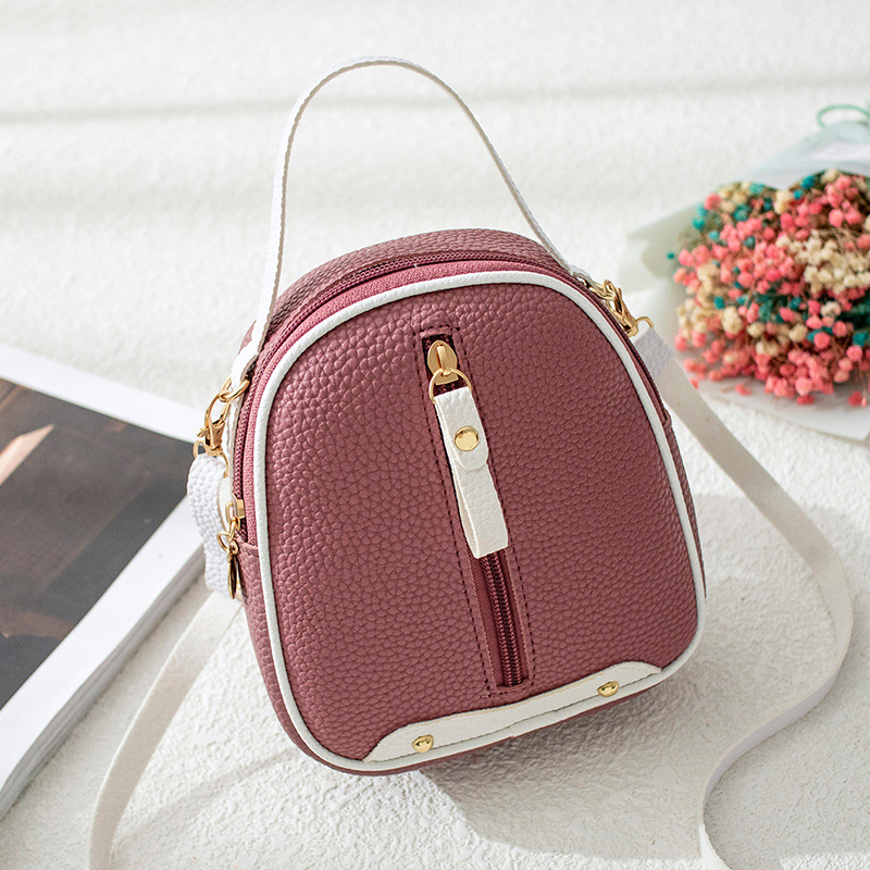 Lychee Pattern Contrast Color Women's Backpack 2022 Summer New Multi-Functional Shoulder Crossbody Portable Mini Mobile Phone Women's Backpack