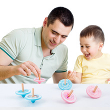 小陀螺木质 益智桌面减压玩具手动旋转陀螺儿童幼儿园小礼品批发