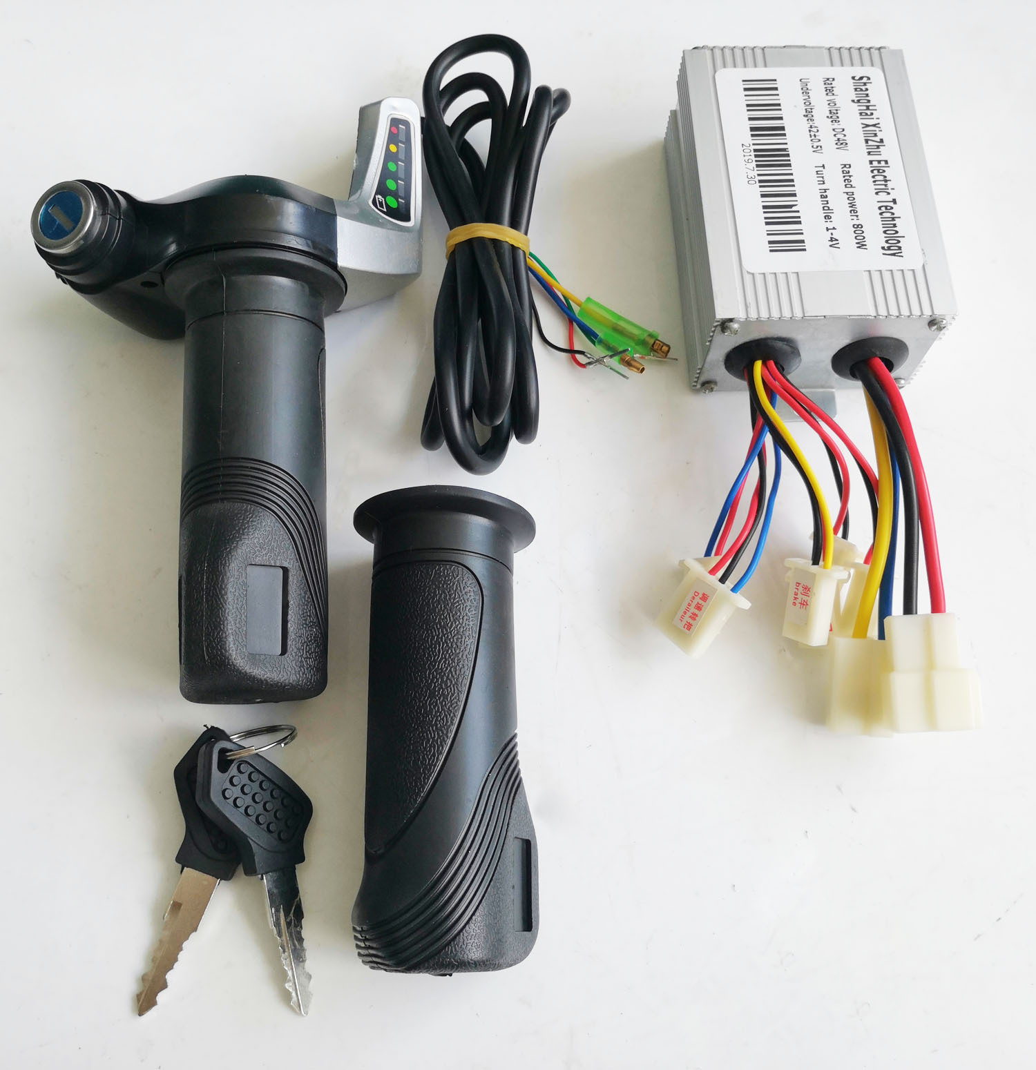 48v 800w电动车有刷控制器led带锁转把套装