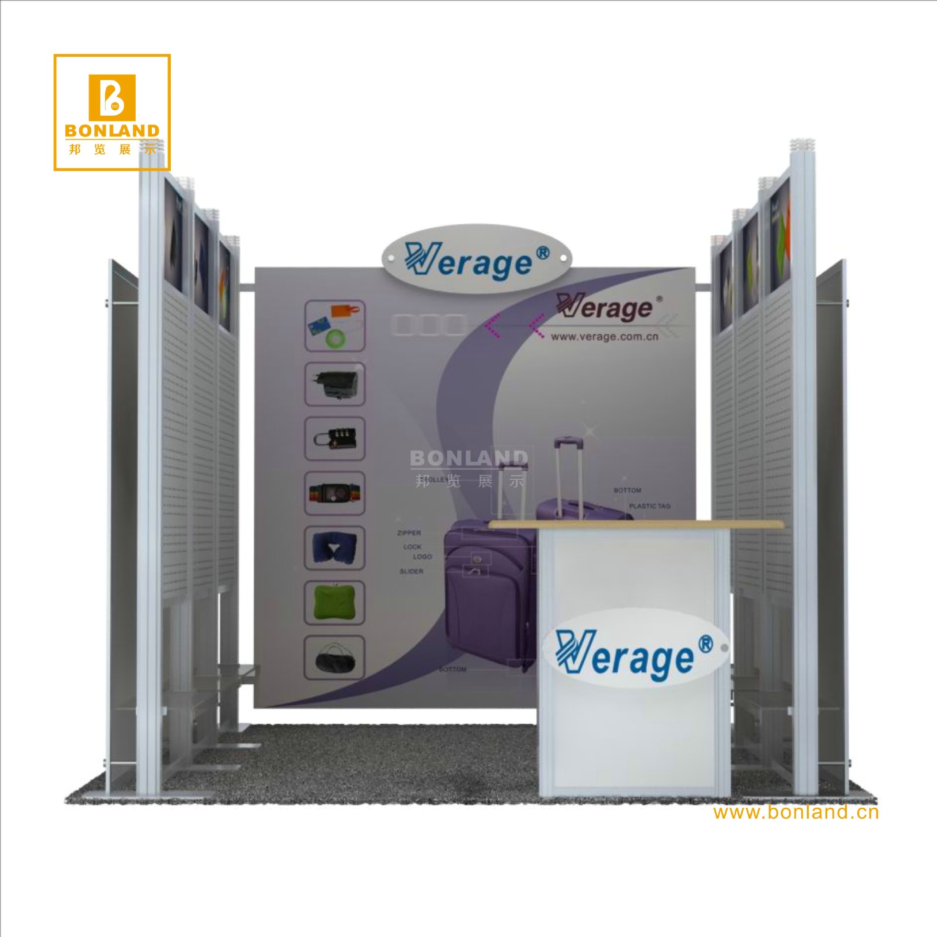 便携3x3标准展位展架 出国轻便展架 可重复使用的铝合金展架