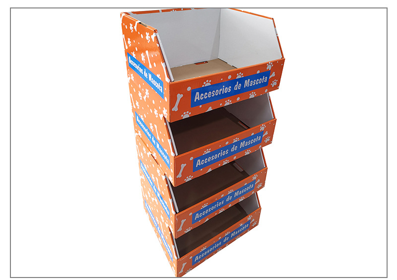 定制款纸展示盒袜子展示盒桌面纸货架纸板展示盒纸质货架