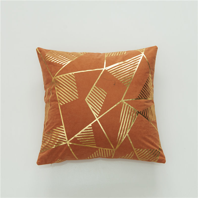 Direct Selling Home Pillow Cover Lambswool Geometric Bronzing Pillow Cover Multi-Color Optional Morandi Seat Cover