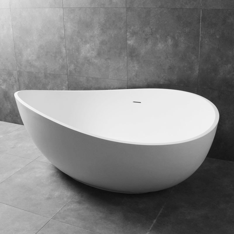 佛山厂家直营创意鹅蛋形 简约人造石浴缸独立式 酒店贵妃浴盆