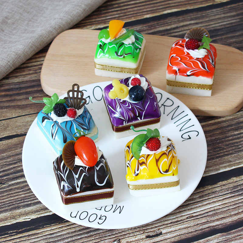 仿真水果丝带蛋糕模型 新款仿真蛋糕水果奶油甜点拍摄道具冰箱贴