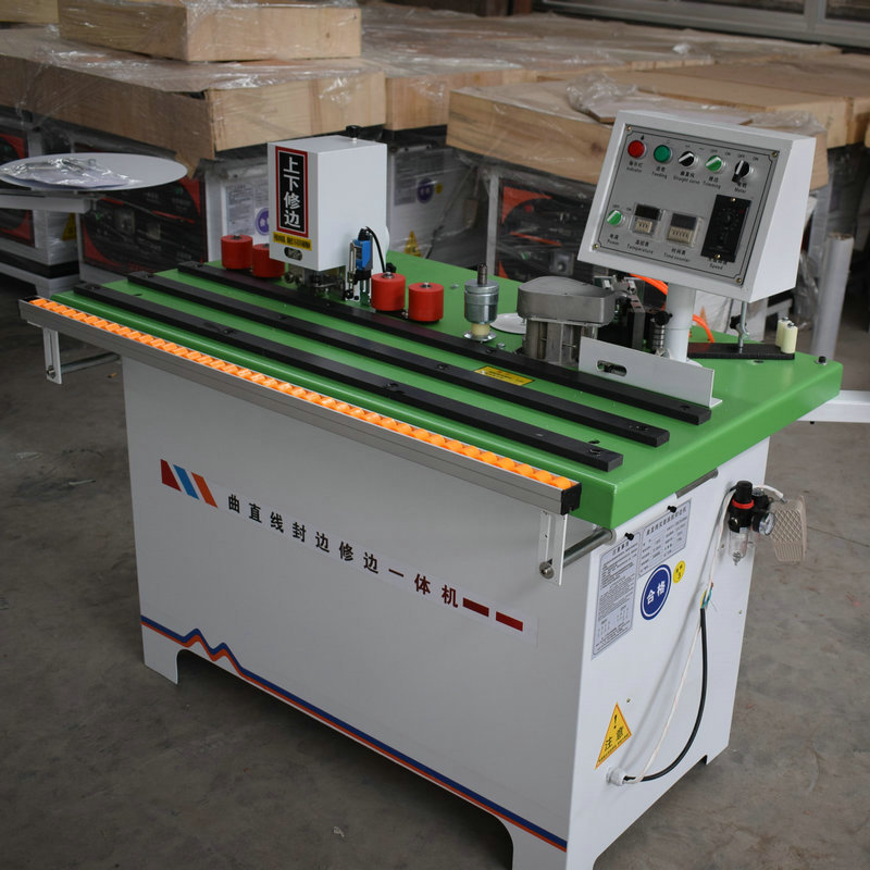 厂家供应木工手动家装双面涂胶摇臂式曲直线封边机 小型封边机