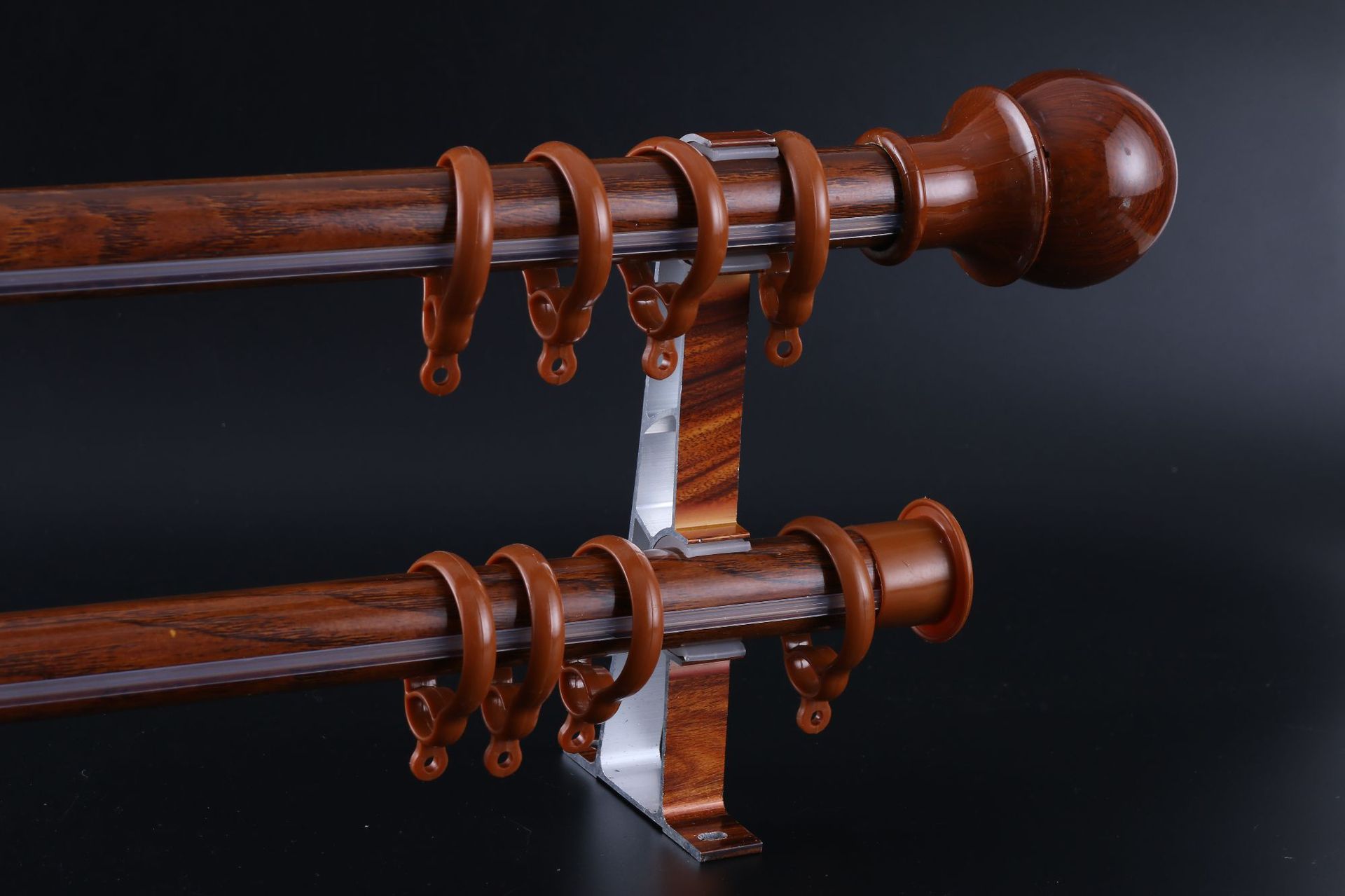 德裕山之高系列特钢级罗马杆单双杆顶装侧装加厚窗帘杆子