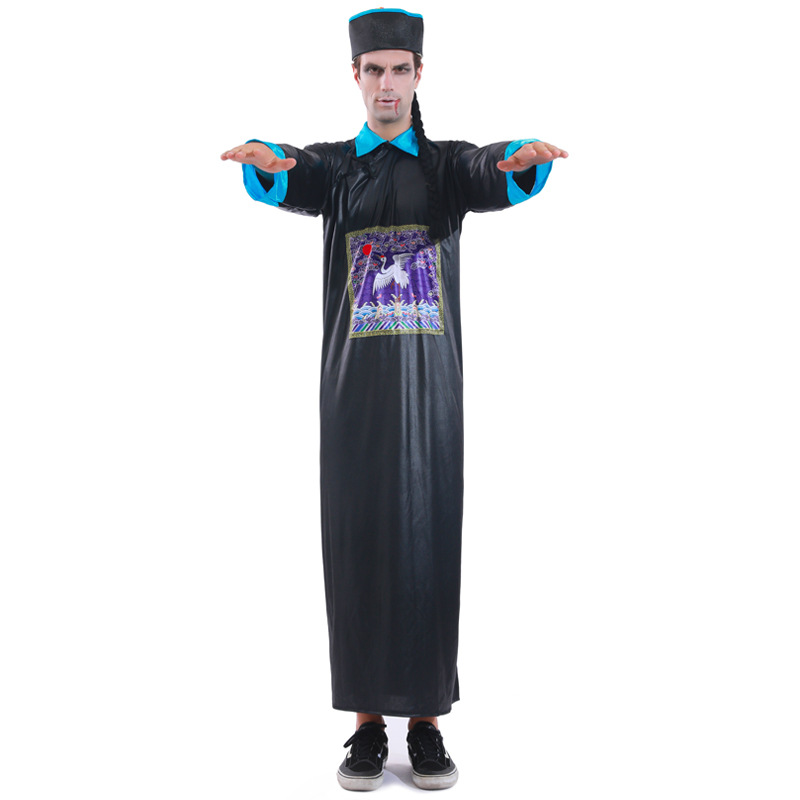 万圣节cosplay成人服装连体袍古代清朝僵尸服演出道具服装
