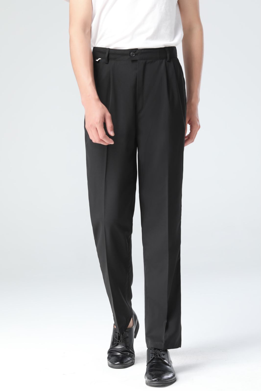 卡丹皇两侧松紧可拉伸男士西裤 两侧斜口袋 后面无袋 纯黑色-阿里巴巴