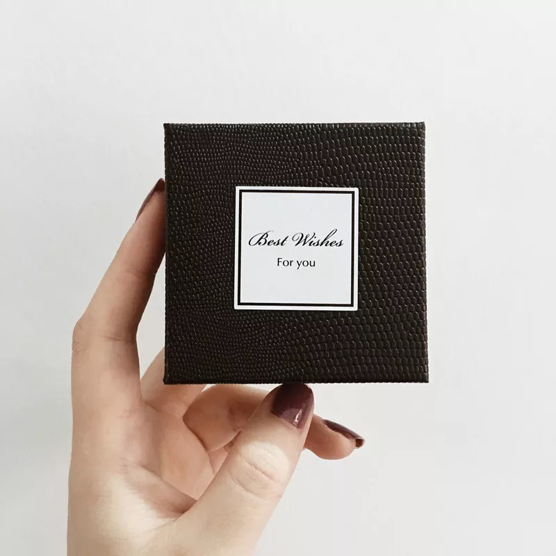 一件代发bestwishesforyou祝福英文黑色小方盒饰品盒礼物盒