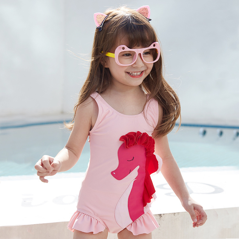 儿童泳衣女童 韩版连体公主宝宝可爱游泳衣女孩三角裤小清新泳装