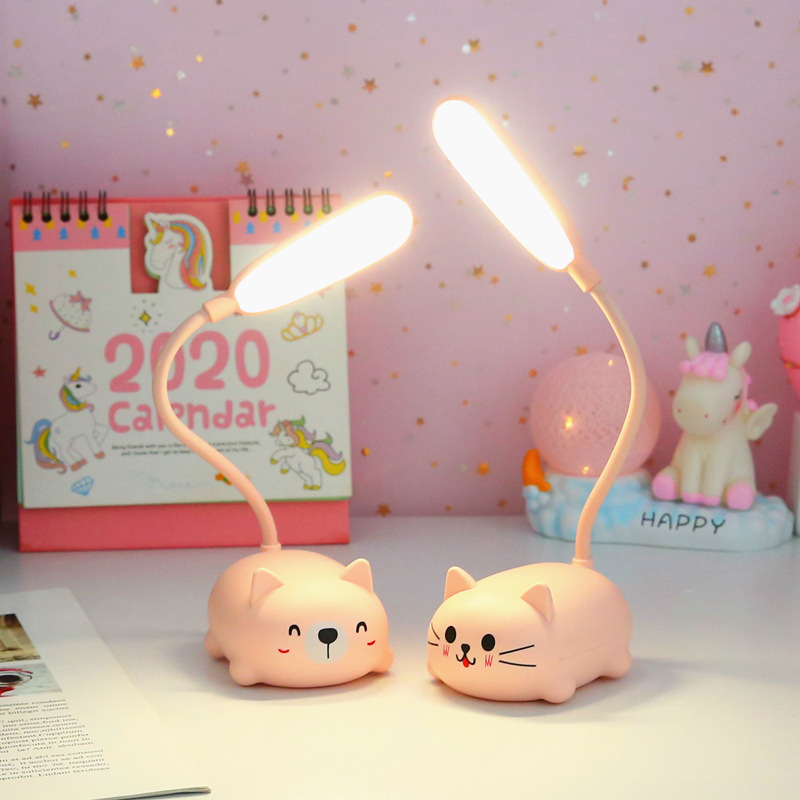 Cartoon Cute Pet Pig Charging Table Lamp Led Foldable Usb Children Charging Eye Protection Desktop Small Night Lamp Gift