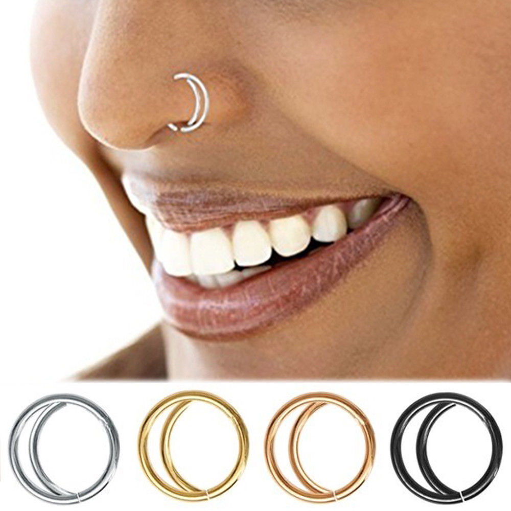 接口圈鼻环 通用五角星钛钢鼻环 厂家热销穿刺饰品 穿刺鼻钉批发