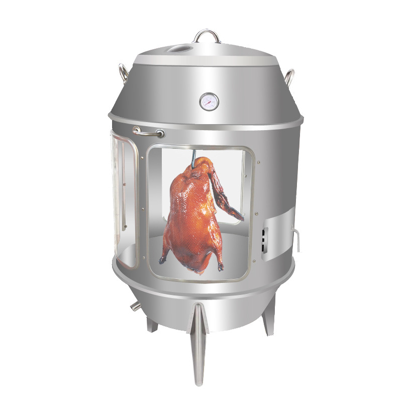 厨宝商用90cm果木炭烤鸭炉烤鸡炉挂式/烤鸭机不锈钢透明钢化玻璃