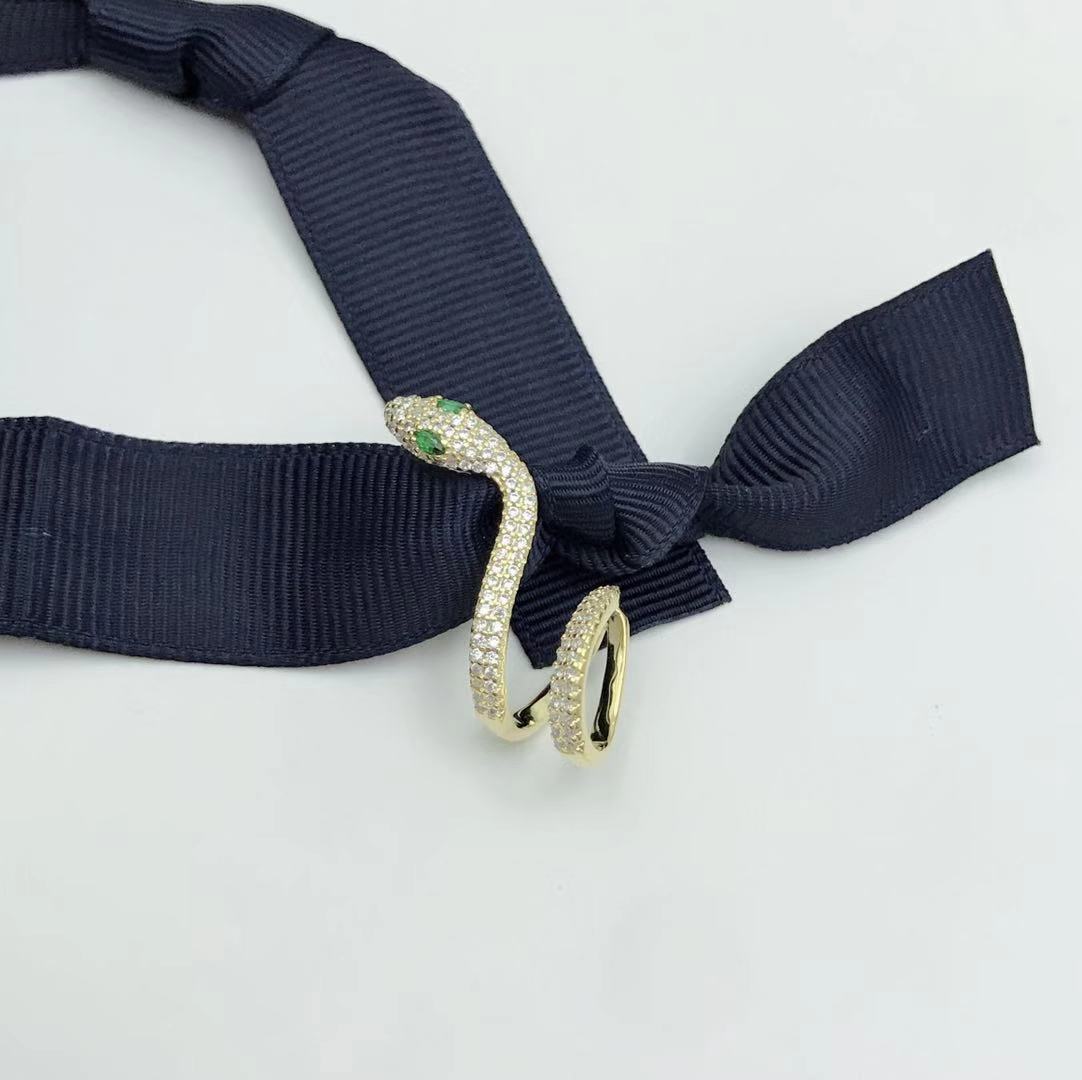 apm smart925纯银镶晶钻单只蛇形耳环时尚气质个性厂家直销