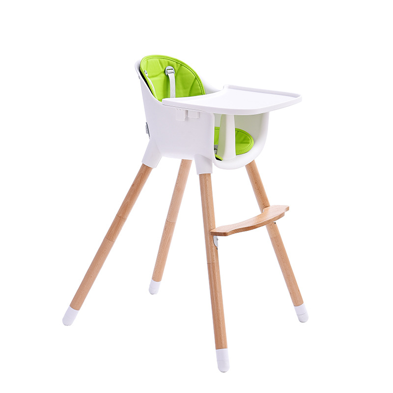 [Wholesale] Children's Dining Chair 2019 New Fashion Solid Wood Beech Baby Baby Dining Chair High Chair