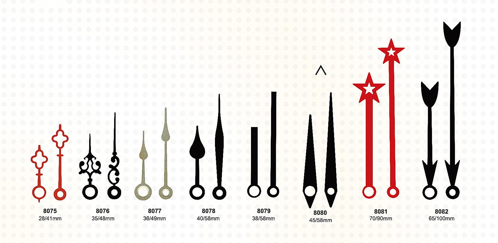 精工孔时分秒针挂钟diy指针机芯钟表五金钟针配件可独立包装普通