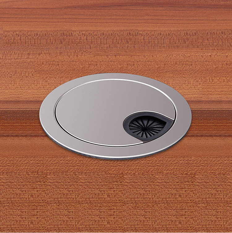 锌合金圆形加厚穿线孔 办公桌高档电脑线盒 电脑桌线孔五金配件