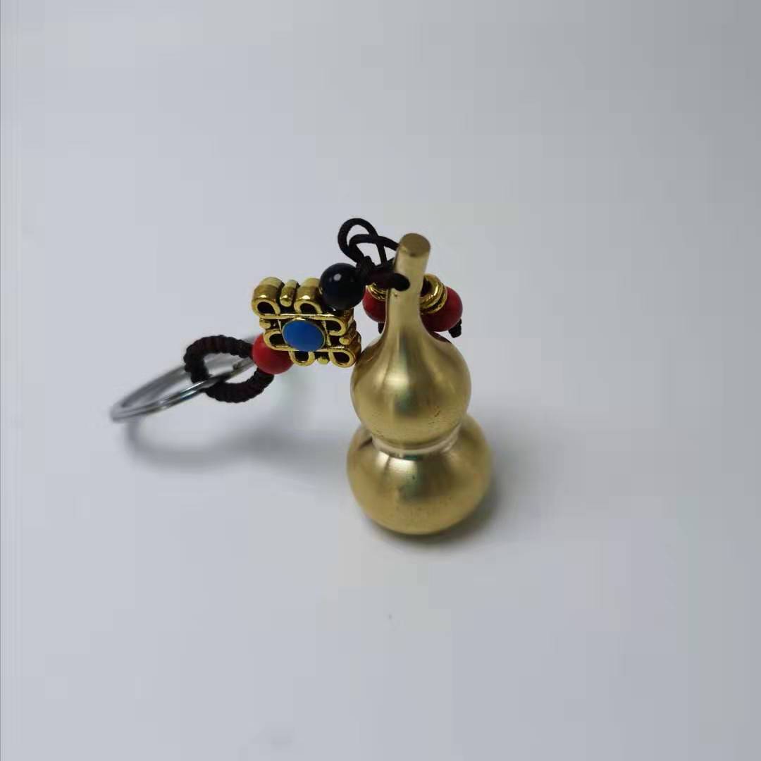 厂家直销可打开空心铜葫芦钥匙不带五帝钱 铜葫芦汽车挂件钥匙扣