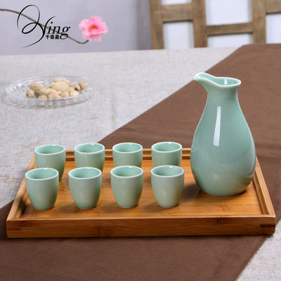 白酒杯酒杯 酒具套装 白酒陶瓷烈套装分酒器黄酒清酒壶小酒盅家用