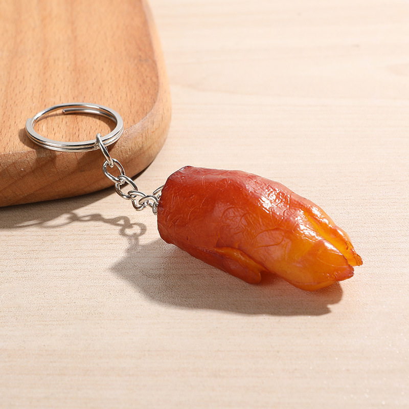 Play House Toy PVC Simulation Food Food Model Fake Chicken Wings Trotter Roast Chiken Backpack Key Ring Pendant