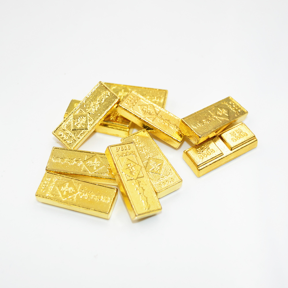 Small Gold Bar BRICS Alloy Five-Way fortune God Fu Lu Shou Xi Cai Crafts Ornaments in Stock Wholesale